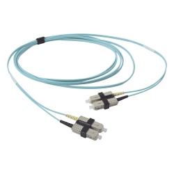 SIEMON FJ2-SCSC5L-03AQ Jumper de Fibra Optica Multimodo 50/125 OM3 XGLO SC-SC Duplex OFNR Color Aqua 3 Metros (9.84 Pies)