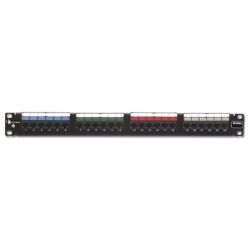 SIEMON HD6-24 Patch Panel UTP HD6 de 24 Puertos Precargado con Jacks Categoria 6 Plano 1UR