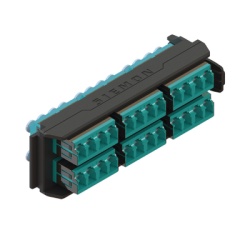 SIEMON LVA24-LCQ-BC-A Placa Acopladora LightVerse 12 Conectores Duplex LC/UPC Acepta hasta 24 Fibras Multimodo OM3 y OM4 (No Shuttered)