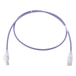 SIEMON MC6-03-0828B Patch Cord MC6 Modular Cat6 UTP CM/LS0H 0.91 Metros (3 Pies) Color Violeta Diametro Reducido (28AWG) Version Bulk (Sin Empaque Individual)