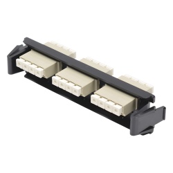 SIEMON RIC-F-LC12-01C Placa Acopladora de Fibra Optica Quick-Pack Con 3 Conectores LC Quad (12 Fibras) Para Fibra Multimodo Beige