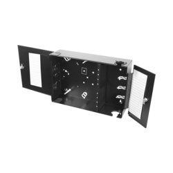 SIEMON SWIC3G-E-AA-01 Caja de Conexion de Fibra Optica para Montaje en Pared hasta 192 Puertos LC o SC (Acepta 8 Placas Acopladoras) Color Negro