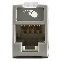 SIEMON U5-H04NS Jack Ultramax Cat5e UTP Montaje Hibrido en Placa de Pared (Plano y Angulado) Color Gris Punch Down