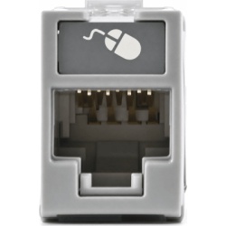 SIEMON U6-H04NS Jack Ultramax Cat6 UTP Montaje Hibrido en Placa de Pared (Plano y Angulado) Color Gris Punch Down