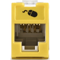 SIEMON U6-H05NS Jack Ultramax Cat6 UTP Montaje Hibrido en Placa de Pared (Plano y Angulado) Color Amarillo Punch Down