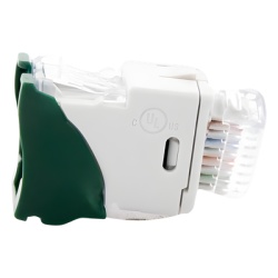SIEMON U6A-H07NS Jack Ultramax Cat6A UTP Montaje Hibrido en Placa de Pared (Plano y Angulado) Color Verde Punch Down - Img 3