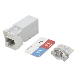 SIEMON Z6A-02B Jack Z-Max Cat6A UTP Montaje Hibrido en Placa de Pared (Plano y Angulado) Color Blanco Version Bulk (Sin Empaque Individual)