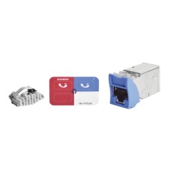 SIEMON Z6A-S06 Jack Z-MAX Cat6A Blindado Montaje Hibrido en Placa de Pared (Plano y Angulado) Color Azul