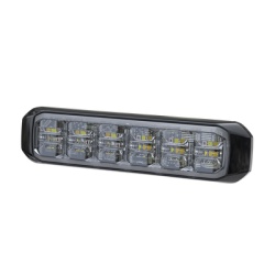 SIGNALPRO SP18RWB Luz Auxiliar de 18 LED Tricolor Rojo/Blanco/Azul Lente Transparente Bisel Negro SAE