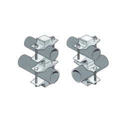 SINCLAIR CLAMP-130 Juego Sencillo en Aluminio de Abrazadera Dual para Mastiles de 3.81 a 7.31 cm. de Diametro (REQ. 2 x Antena).