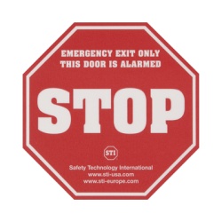 STI KIT-L16200 Etiqueta de advertencia "Puerta con alarma" EXIT STOPPERÂ® STI-6400