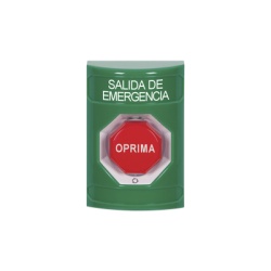 STI SS2109EX-ES Boton de Salida de Emergencia Texto en Espanol Accion Mantenida Girar para Restablecer LED de iluminacion