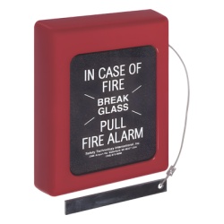 STI STI-4100 Protector Con Cristal Romperse En Caso De Incendio Para Estaciones De Jalon Texto En Ingles