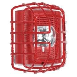 STI STI-9705-R Protector De Rejilla Anti Vandalismo Y Golpes Accidentales Color Rojo Para Sirenas/Estrobos/Bocinas System Sensor Montaje a Ras 7.40"Altox6.15"Anchox3.39"Profundidad