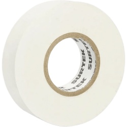SURTEK SYS-138012 Cinta para aislar color Blanco de 19 mm x 18 metros / Fabricada en PVC / Adhesivo acrílico.