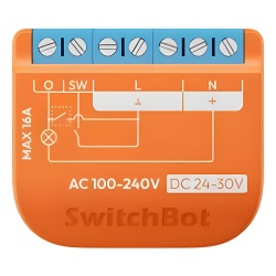 SWITCHBOT SWITCHBOTRELSW1PM Switch Relevador Inteligente conectividad inalambrica Wifi y BLE / Medicion de Consumo / Control de Encendido Apagado / Compatible con asistentes de voz / Dimensiones 42x36