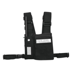 Syscom CPP-SLG Pechera Universal Sin Logo con Soporte para Radio y Boligrafo mas Bolsa con Cinta Adherente para su Seguridad.