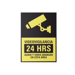 Syscom SYSCALVID/10 Etiqueta de Videovigilancia en Vinil Adhesivo Mate / Paquete con 10