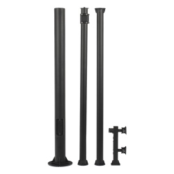 SYSCOM VIDEO XGA-POLE-6MS Poste Seccionado de 6 Metros / Tubos Mas Gruesos / Especializado para la Instalacion de Videovigilancia / Incluye Base de Cimentacion y Brazo para Camara PTZ / Color Negro