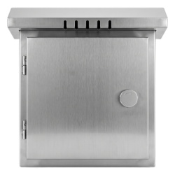 Syscom XGAMPOLE6MACC Gabinete para Exteriores de Acero Inoxidable SUS201 / Cilindrico con Techo Inclinado / Ã˜305 x 195 x 315 mm (12.0 x 7.7 x 12.4 in) / Cerradura con Llave de Seguridad / Compatible