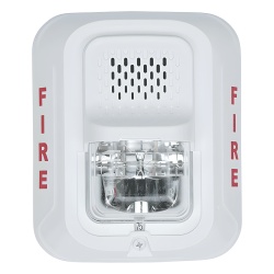 SYSTEM SENSOR P2W-L Sirena con Lampara Estroboscopica a 2 Hilos Montaje en Pared Color Blanco Configuracion Estroboscopica Seleccionable Nuevo Diseno Moderno y Elegante y Menor Consumo de Corriente
