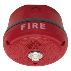 SYSTEM SENSOR PC2RKLED Sirena con Lampara LED Estroboscopica / Montaje en Techo / Nivel de Candelas Seleccionable / Color Rojo / Nuevo Diseno Moderno y Elegante / Menor Consumo de Corriente / Uso exte