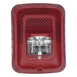 SYSTEM SENSOR SPS-RL Bocina con lampara estroboscopica de pared doble voltaje 25/70.7 V candela seleccionable en campo color rojo Serie L