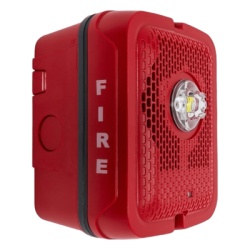 SYSTEM SENSOR SPSRKLED Bocina con Lampara Estroboscopica para Exterior con Configuracion Estroboscopica Seleccionable Color Rojo