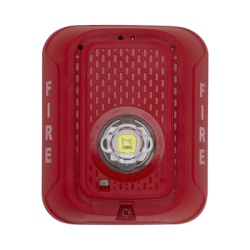 SYSTEM SENSOR SRLED Lampara LED Estroboscopica para Montaje en Pared Color Rojo Nivel de Candelas Seleccionable Nuevo Diseno Moderno y Elegante y Menor Consumo de Corriente