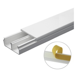 THORSMAN TMK-1735-CC Canaleta en color blanco de PVC auto extinguible con divison 35 x 17 tramo de 6 pies con cinta adhesiva (5301-21252)