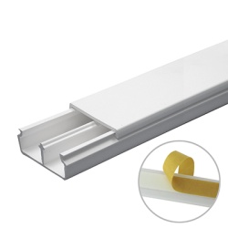 THORSMAN TMK-1735-CC Canaleta en color blanco de PVC auto extinguible con divison 35 x 17 tramo de 6 pies con cinta adhesiva (5301-21252)