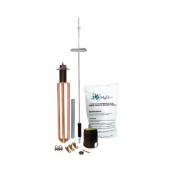 TOTAL GROUND KIT-DIPOLO-T Kit de Pararrayo para Torre o Poste tipo Dipolo Corona con Electrodo y Accesorios de instalacion.