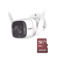 TP-LINK TAPO-C320WS/HS64 Kit de Camara IP Wi-Fi / Incluye 1 Pieza Modelo TAPO-C320WS / Utiliza La App Tapo / 1 Memoria Micro SD Modelo Mod HS-TF-E1/64G