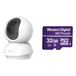 TP-LINK TAPOC200/WD32 Kit de Camara IP Wi-Fi / Incluye 1 Pieza Modelo TAPOC200 / 2 Megapixel / Audio Doble Via / Utiliza La App Tapo / 1 Memoria Micro SD Modelo Mod WD32MSD