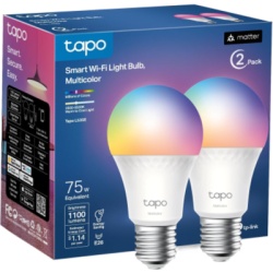 TP-LINK TAPOL535E2PACK KIT 2 Focos Smart Wi-Fi Light Multicolor / 1100 Lúmenes (brillo máximo) / 16 Millones de Colores / Temperatura de Color 2500-6500K / Matter Compatible / 9.5W