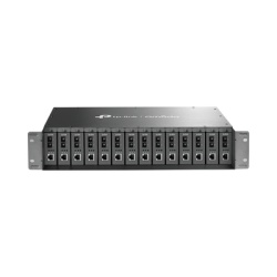 TP-LINK TL-MC1400 Chasis para Montaje en Rack de 14 bahias / Soporta Convertidores de Fibra Optica TP-Link / Compatibles (MC111CS MC112CS MC220L MC110CS MC100CM MC210CS MC200CM) / Plug and Play