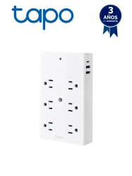 TP-LINK TPL1320013 TP-LINK TAPO P306 - Multicontacto de 6 contactos WiFi para exterior equipado con 1 puerto USB-C (PD) y 2 puertos USB-A (QC3.0) que brindan hasta 18 W de potencia Control remot