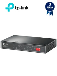 TP-LINK TPL3720009 TP-LINK TL-SF1009P - Switch PoE no administrable con 9 puertos Fast Ethernet incluidos 8 puertos PoE AF y AT. Ofrece un presupuesto PoE de hasta 65W y soporta modo extendido para c