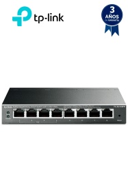 TP-LINK TPL3720010 TP-LINK TL-SG108PE - Easy Smart Switch PoE JetStream con 8 puertos de 10/100/1000 Mbps y una capacidad de suministro de 64 W.