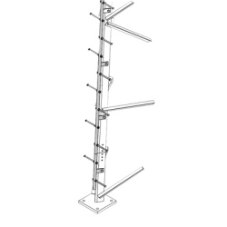 Trylon TRY-ST-140-S310-LAD Escalerilla tipo perno / Acero galvanizado / 40 cm entre peldaños / 150 kg por peldaño / 140 ft (42.7 m) / Sección cuadrada