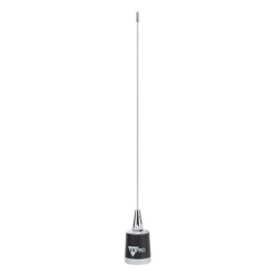 TX-AM-450-70 Antena Móvil UHF / Rango 450-470 MHz / Ganancia 2.4 dBi / Potencia 200 W / Ajustable en Campo / Montaje 3/4' NMO / 29 cm