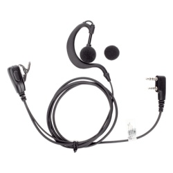 TXEHK Micrófono-Audífono Profesional / Gancho Ajustable Tipo G / PTT de Solapa / Compatible Kenwood y TXPRO / Cable Kevlar Reforzado