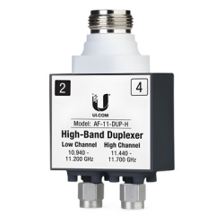 UBIQUITI AF-11-DUP-H Duplexer / 11 GHz Banda Licenciada / Alta 10.940-11.200 GHz y 11.440-11.700 GHz / PoE 50VDC / SMA+N-Type / -40 a 55°C