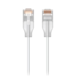 UBIQUITI UACC-CABLE-PATCH-EL-2M-W Patchcord Cat 6 / 10 GbE / PoE+++ / 2 m (6.56 ft) / Conector RJ45 Translúcido / Interior