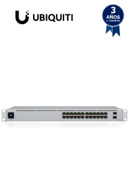 UBIQUITI UBI1860004 UBIQUITI USW-24 UniFi Switch Capa 2 de 24 puertos 10/100/1000 Mbps mas 2 puertos 1G SFP con pantalla informa