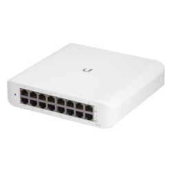 UBIQUITI USW-LITE-16-POE Switch administrable PoE / 16 puertos Gigabit / 8 puertos 802.3af/at / 45 W / 16 Gbps throughput / 7.5 x 7.3 x 1.7 pulgadas