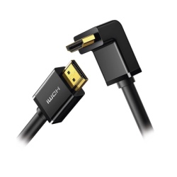UGREEN 10174 Cable HDMI 2.0 en Angulo de 90Â° / 3 Metros (9.84 Pies) / 4K@60Hz / HDR / 3D / HEC (Canal Ethernet HDMI) / ARC (Canal de Retorno de Audio) / CEC / 32 Canales de Audio / HDCP 2.2 / Dolby A