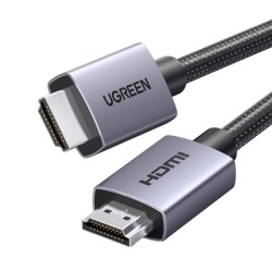 UGREEN 25297 Cable HDMI 2.0 de Nylon Trenzado | 1 m | 4K@60Hz | ARC | Dolby ATMOS | True HD | DTS HD | HDR | 3D Inversivo | 3 modos de Visualizacion | 3 Capas de Proteccion + 4 de Blindaje | Niquelado