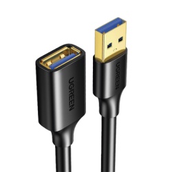 UGREEN 30127 Cable Extensor USB 3.0 / 3 Metros / Macho-Hembra / 5 Gbps / Ultra Durabilidad / Nucleo de cobre estanado 28/22 AWG / Blindaje interior multiple / Ideal para teclado mouse etc.