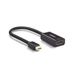 UGREEN 40360 Convertidor Mini Display Port a HDMI / 4K@30Hz / Thunderbolt / Blindaje Interno Multiple / Carcasa ABS / Longitud de 25 cm (9.84 pulgadas)